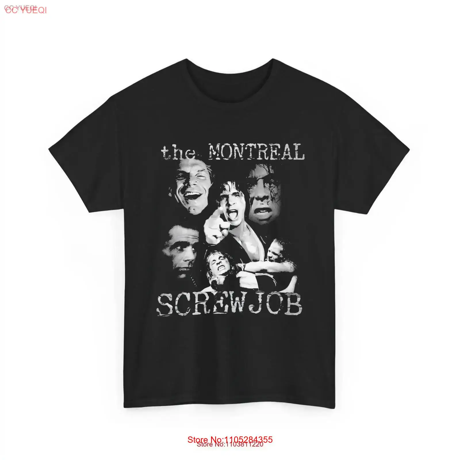 Vintage Fashion Jobs - เสื้อยืดลายแฟนอาร์ต Montreal Screw Job สไตล์วินเทจ ผ้าฟอกยืด