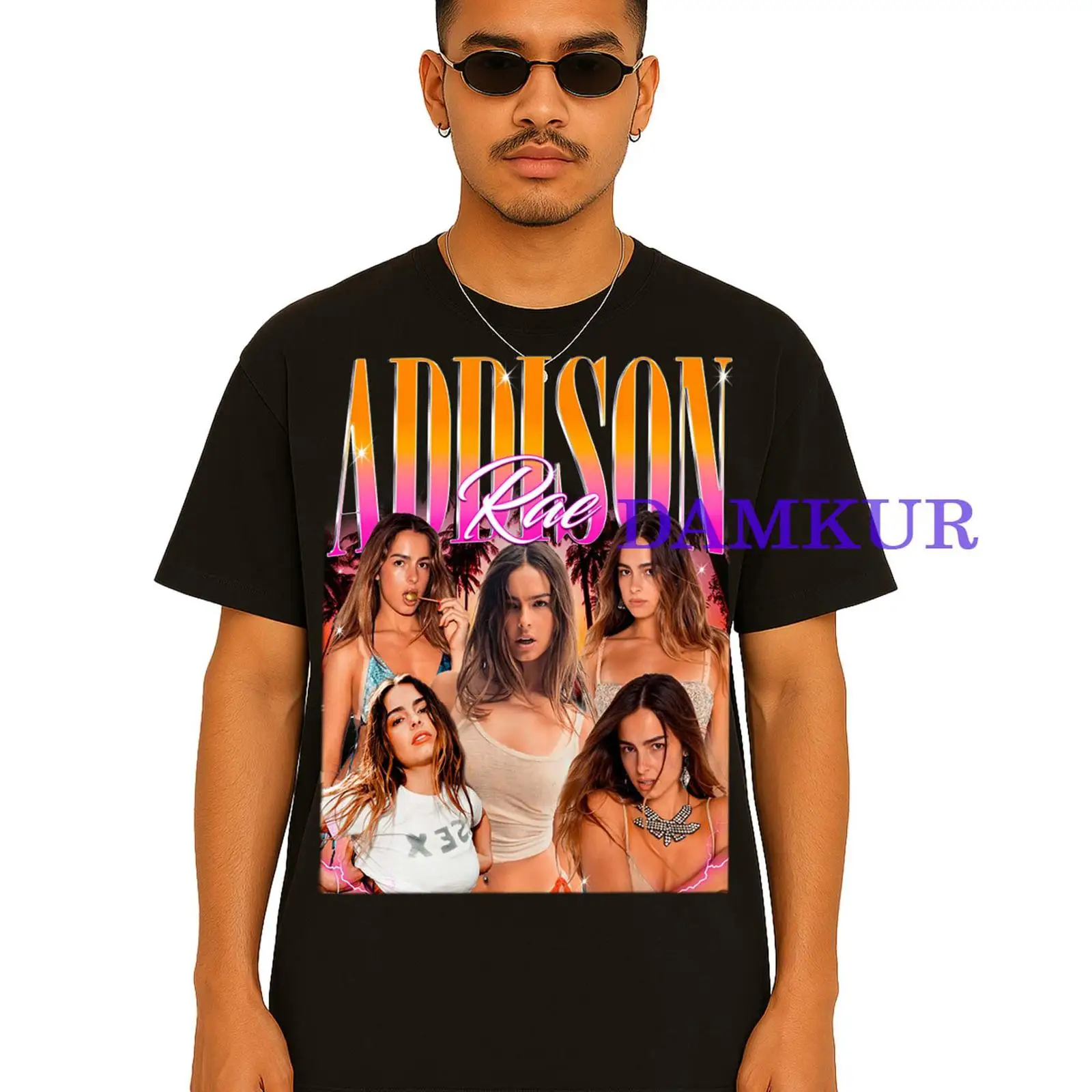 Vintage Fashion Influencer - เสื้อยืดวินเทจ Addison Rae Bootleg สไตล์ฮิปฮอป สำหรับแฟนคลับ
