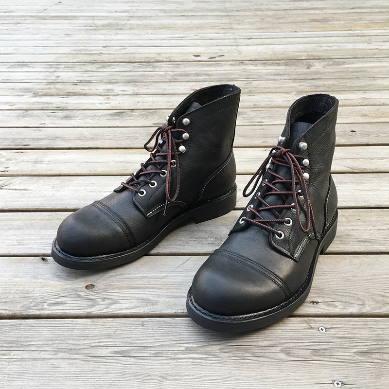 Vintage Old Fashion - รองเท้าผู้ชายใหม่รองเท้าแบรนด์หรู Vintage Men รองเท้าหนังวัว Goodyear Welted