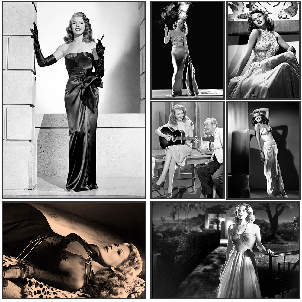 Vintage Fashion Photography - Rita Hayworth โปสเตอร์,สีดําและสีขาว,Rita Hayworth พิมพ์,ภาพยนตร์คลาสสิก,แฟชั่นพิมพ์,การถ่ายภาพวินเทจ,Wall Art