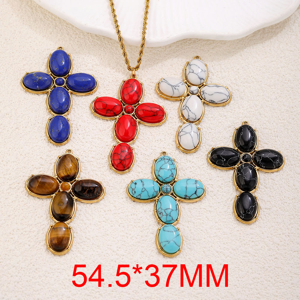 จี้สแตนเลสสตีลทรงกางเขนขนาดใหญ - Vintage Fashion Stores บทวิจารณ์และราคา
