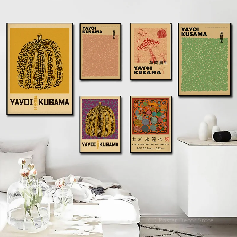 Yayoi Kusama นิทรรศการโปสเตอร์ - Vintage Fashion Wallpaper บทวิจารณ์และราคา