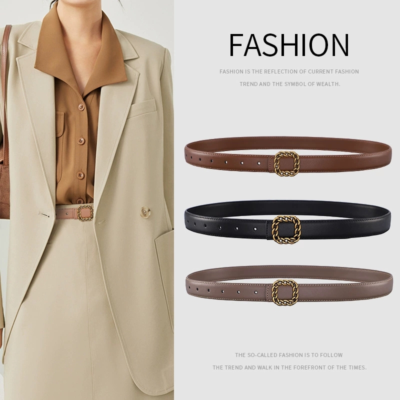 เข็มขัดหนังหัวเข็มขัดทรงสี่เหล - Vintage Fashion Looks บทวิจารณ์และราคา