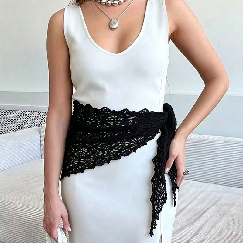 ผ้าพันคอสามเหลี่ยมลายลูกไม้ถัก - Vintage Fashion Looks บทวิจารณ์และราคา