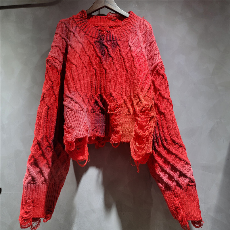 เสื้อสเวตเตอร์ถักทรงหลวมสไตล์ว - Vintage Fashion Influencer บทวิจารณ์และราคา