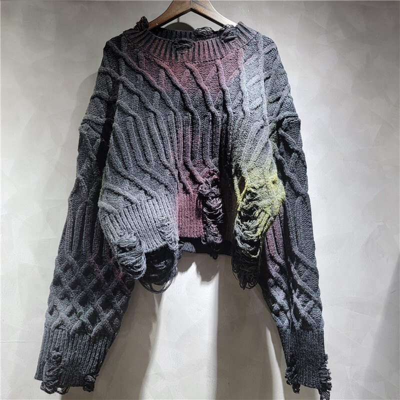 เสื้อสเวตเตอร์ถักทรงหลวมสไตล์ว - Vintage Fashion Influencer บทวิจารณ์และราคา
