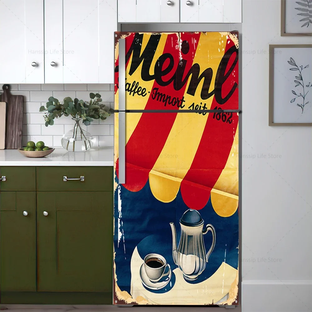 Retro กาแฟพื้นหลังตู้เย็นสติกเ - Vintage Fashion Wallpaper บทวิจารณ์และราคา