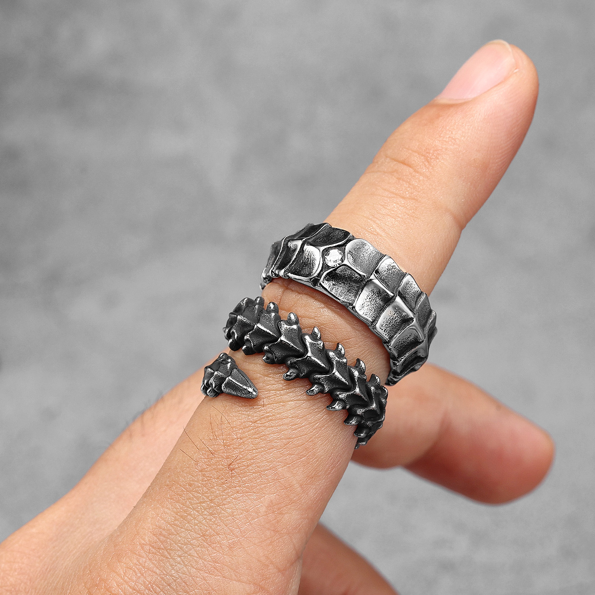 Eivil Dragon Spine แหวนผู้ชายส - Vintage Fashion Stuff บทวิจารณ์และราคา