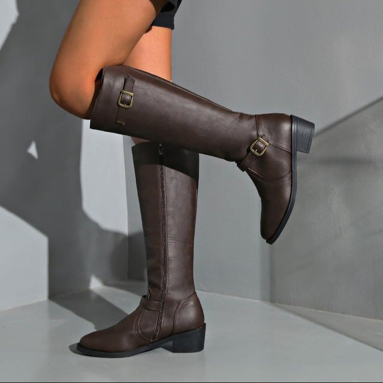 รองเท้าบูทผู้หญิงทรงสูงถึงเข่า - Vintage Old Fashion บทวิจารณ์และราคา