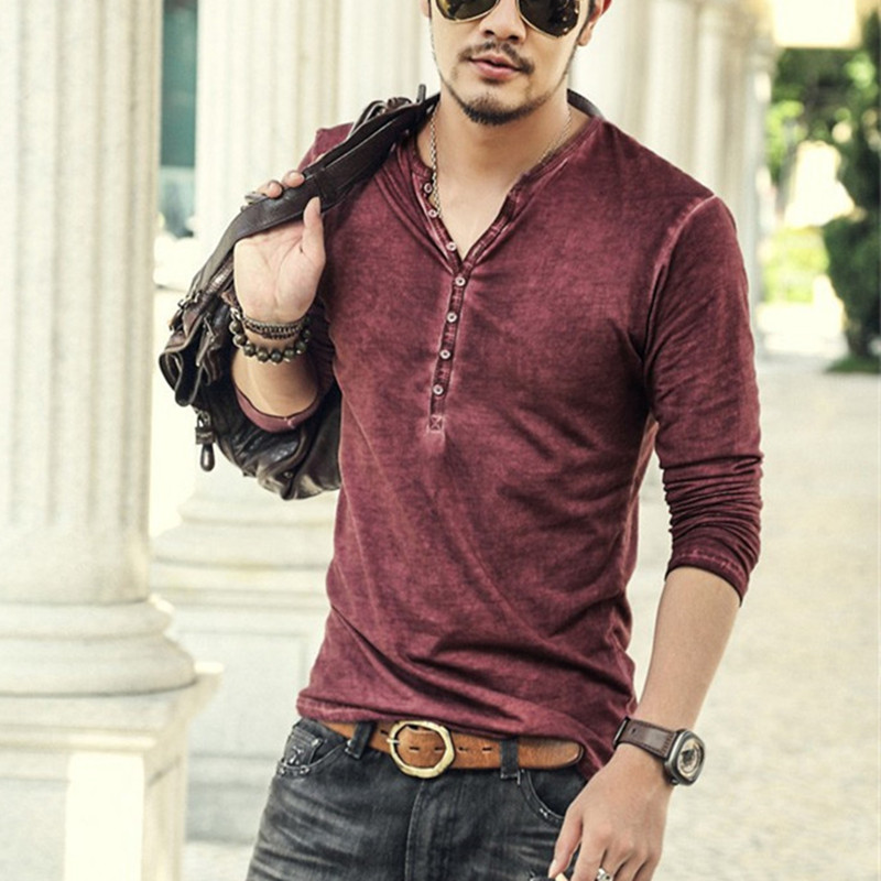 เสื้อยืดคอวีผู้ชายสไตล์วินเทจ  - Vintage Fashion Looks บทวิจารณ์และราคา