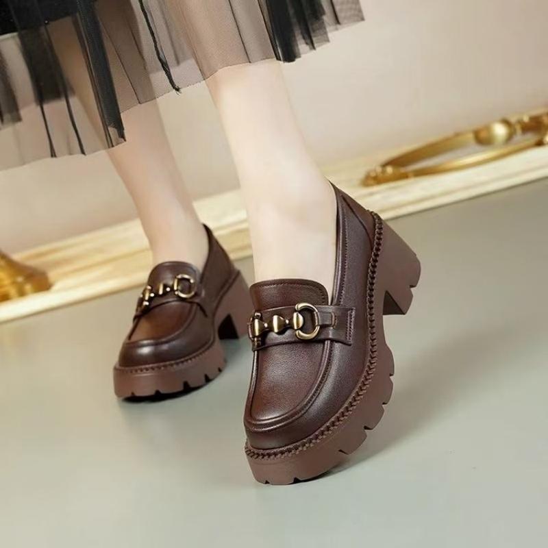รองเท้าโลฟเฟอร์พื้นหนาแบบใหม่ส - Vintage Old Fashion บทวิจารณ์และราคา