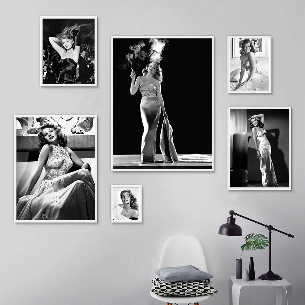 Rita Hayworth โปสเตอร์,สีดําแล - Vintage Fashion Photography บทวิจารณ์และราคา
